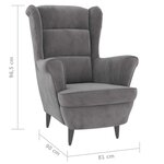 vidaXL Fauteuil gris clair velours