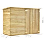 vidaXL Abri de jardin 232x110x170 cm Bois de pin imprégné