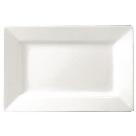 Assiettes rectangulaires 257x155 mm à bord large lumina - lot de 4 -  - céramique155 257