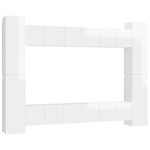 vidaXL Ensemble de meubles TV 10 Pièces Blanc brillant Aggloméré