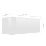 vidaXL Ensemble de meubles TV 4 Pièces Blanc brillant Aggloméré
