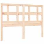 vidaXL Cadre de lit avec tête de lit 140x200 cm bois massif