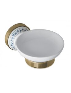 Porte-savon rond KERA en laiton et céramique