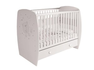 Lit NEVA 120 x 60 avec tiroir TEDDY BLANC