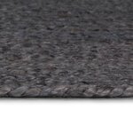 vidaXL Tapis fait à la main Jute Rond 210 cm Gris foncé
