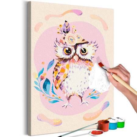 Tableau à peindre par soi-même - owl chic l x h en cm 40x60