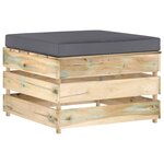 vidaXL Salon de jardin 8 Pièces avec coussins Bois imprégné de vert