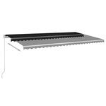 vidaXL Auvent automatique rétractable avec poteaux 6x3 m Anthracite