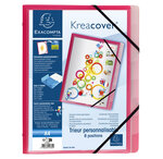 Exacompta - Trieurs personnalisables, 3 rabats, fermeture par élastiques, 8 compartiments, 24x32cm pour A4- couleurs aleatoires