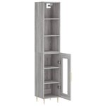 vidaXL Buffet haut Sonoma gris 34 5x34x180 cm Bois d'ingénierie