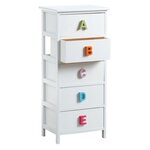 Commode chambre enfant alphabet 5 tiroirs 5 tiroirs