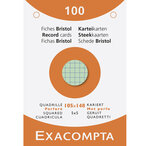 Étui De 100 Fiches - Bristol Quadrillé 5x5 Perforé 105x148mm - X 10 - Exacompta