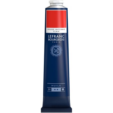 Peinture à l'huile en tube rouge japonais clair 150ml - lefranc & bourgeois