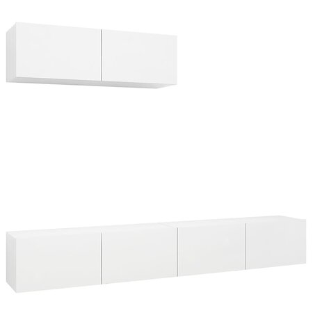 vidaXL Meubles TV 3 Pièces Blanc Aggloméré