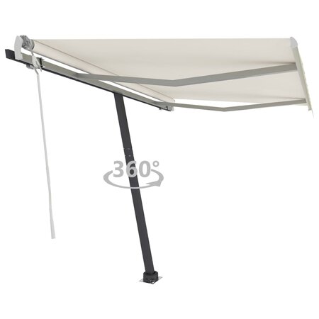 vidaXL Auvent manuel rétractable sur pied 300x250 cm Crème