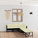 vidaXL Salon de jardin 6 Pièces avec coussins Résine tressée Noir