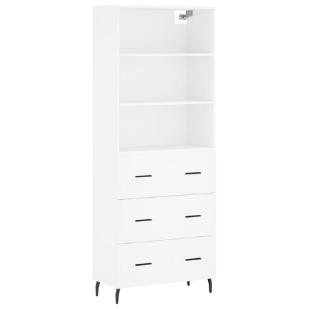vidaXL Buffet haut Blanc 69 5x34x180 cm Bois d'ingénierie
