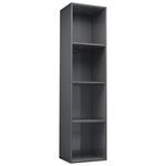 vidaXL Bibliothèque/Meuble TV Gris brillant 36x30x143 cm Aggloméré