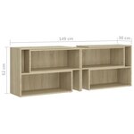 vidaXL Meuble TV Chêne sonoma 149x30x52 cm Aggloméré