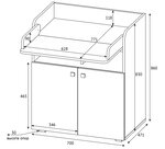 Commode à langer POLSKA SIMPLE BLANC-GRIS
