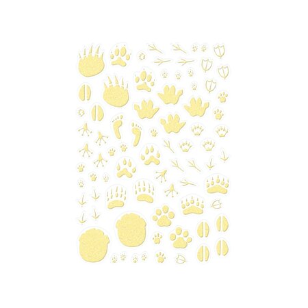 152 stickers phosphorescents et pailletés - empreintes