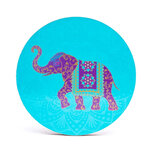 6 sous-verres ronds turquoise - Éléphant
