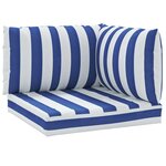 vidaXL Coussins de palette 3 Pièces rayures bleues/blanches tissu oxford