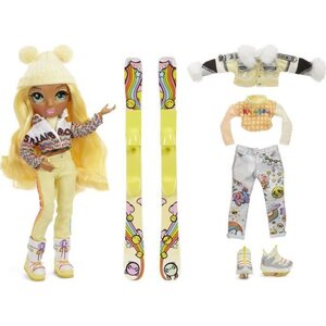 Rainbow high winter break poupée mannequin 28m - sunny madison - jaune