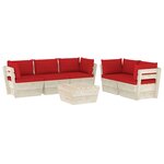 vidaXL Salon de jardin palette 6 Pièces avec coussins Épicéa imprégné