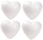 Coeur en polystyrène 9 cm Lot de 4 pièces