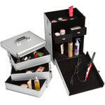 Tectake Mallette maquillage 4 niveaux - gris