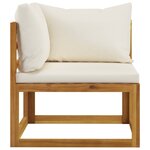 vidaXL Salon de jardin 10 Pièces avec coussin Crème Bois d'acacia solide
