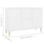 vidaXL Buffet Blanc 103 5x35x70 cm Aggloméré