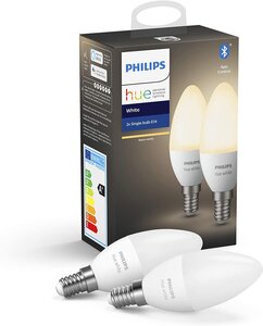Ampoules Led Connectées White E14 Compatible Bluetooth Avec Fonctionne Avec Alexa - Pack De 2 Ampoules Blanc [Classe Énergétique A+]