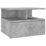 vidaXL Table de chevet flottante Gris béton 40x31x27 cm Aggloméré