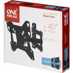 ONE FOR ALL WM2251 - Support mural avec réglage d'inclinaison et de rotation (180°) pour TV de 13 a 40 (33 a 102cm) - Noir