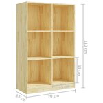 vidaXL Bibliothèque 70x33x110 cm Bois de pin massif