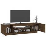 vidaXL Meuble TV avec lumières LED Chêne marron 160x35x40 cm