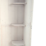 Armoire abri de jardin remise pour outils 3 étagères porte loquet toit pente bitumé 68L x 65l x 214H cm pin massif traité blanc