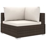 vidaXL Salon de jardin 6 Pièces avec coussins Résine tressée Marron