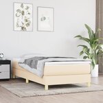 vidaXL Sommier à ressorts de lit Crème 100x200 cm Tissu