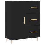 vidaXL Buffet haut Noir 69 5x34x180 cm Bois d'ingénierie