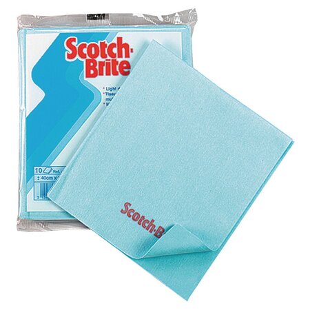 Lavette SCOTCH BRITE - Microfibre non tissée bleu (paquet 10 feuilles)