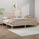 vidaXL Cadre de lit Bois de pin massif 180x200 cm Super King