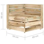 vidaXL Canapé de jardin 2 places Bois de pin imprégné de vert