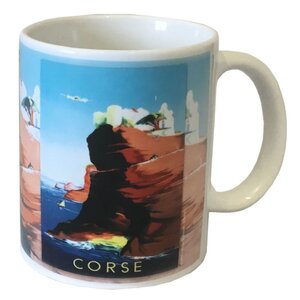 Tasse en céramique blanche rétro - corse par raoul éric