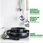GREENCHEF Clickpan Magneto Diamond Black Lot de 2 casseroles - Ø 16/20 cm + Poignée