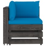 vidaXL Salon de jardin 10 Pièces avec coussins Bois imprégné de gris