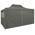 vidaXL Tente pliable avec 4 parois latérales 3 x 4 5 m Anthracite