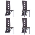 vidaXL Chaises à manger lot de 4 marron similicuir
